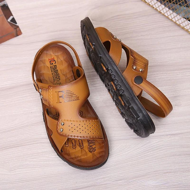 Sandali da spiaggia aperti da uomo, pantofole da uomo antiscivolo di alta qualità, traspiranti, due usi, scarpe da uomo, scarpe estive da esterno da uomo