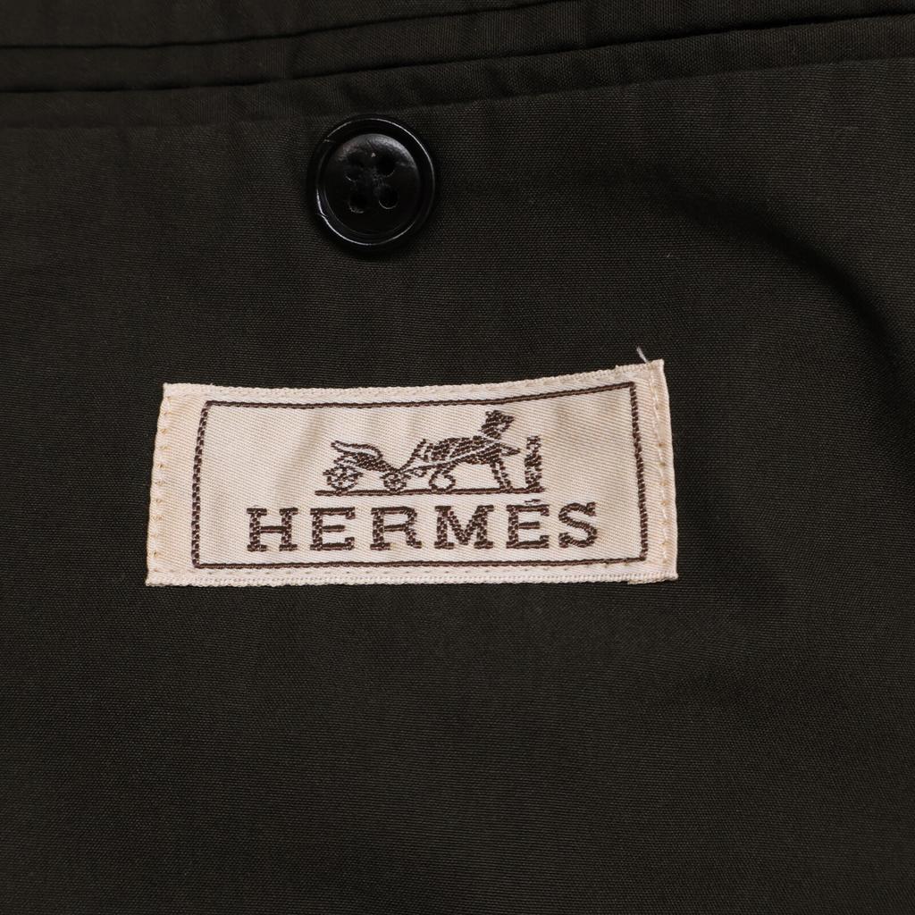 Hermes [Good condition/Domestic regular/23Stainless Steel] G19720X Cotton 2B Tailored Jacket Jacket 46 khakiUsed