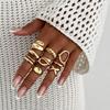 Irregular Liquid Lava Metal Pleated Open Ring, Fashionable Hollow Smooth Joint Ring