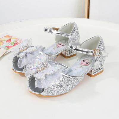 Girls Princess Shoes Mermaid Children's High Heel Sandals Summer New Crystal Shoes Medium and Older Children's Fashion Little Girls Shoes