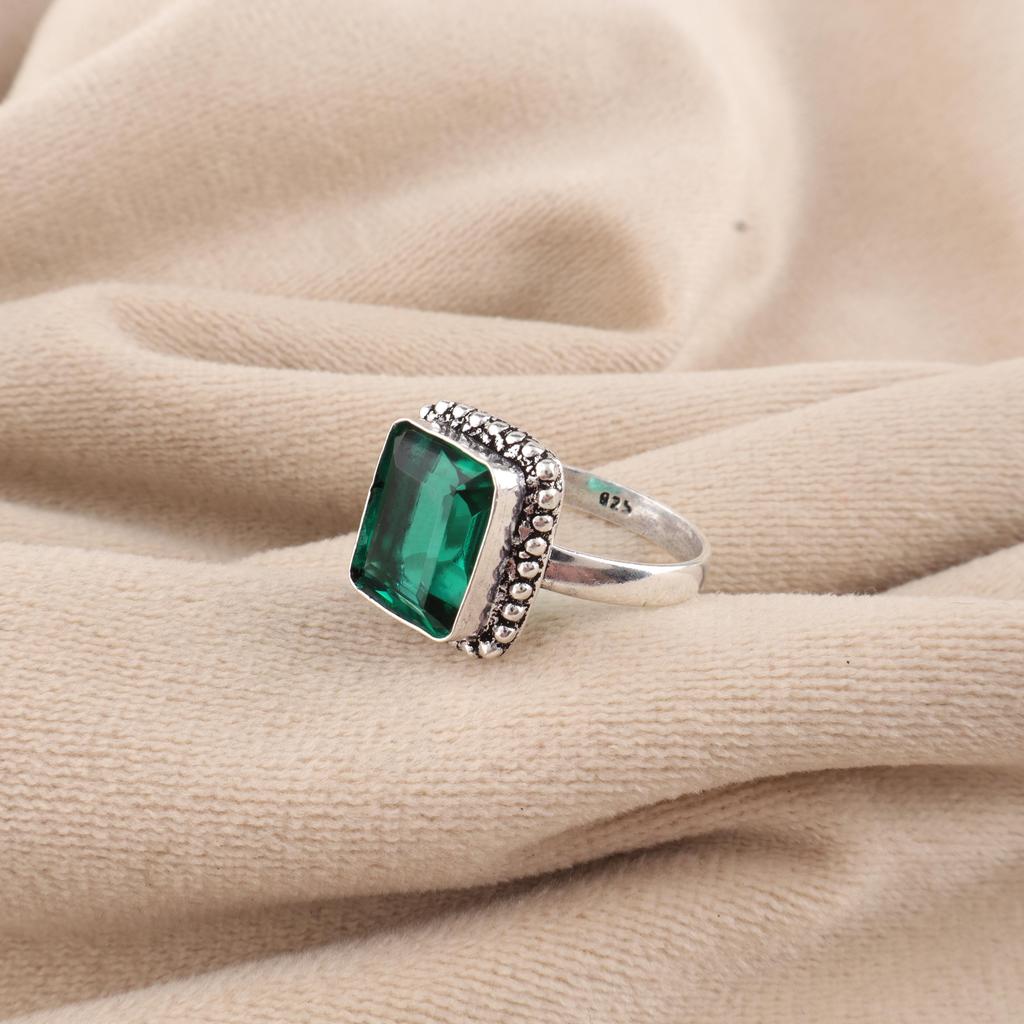 Chromdiopsid Edelstein 925 Sterlingsilber Schmuck Handgefertigter Designerring für Damen RR-74-6