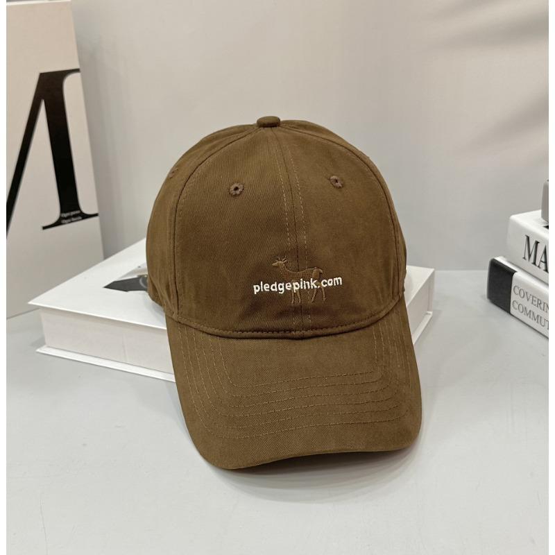 Letter deer soft top showing face small baseball cap female summer big head circumference versatile embroidery curved brim cap male