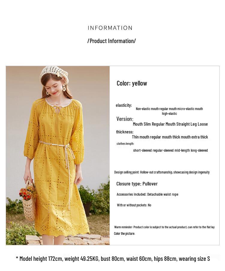 Pastoral Hollow-out Cotton Maxi Dress