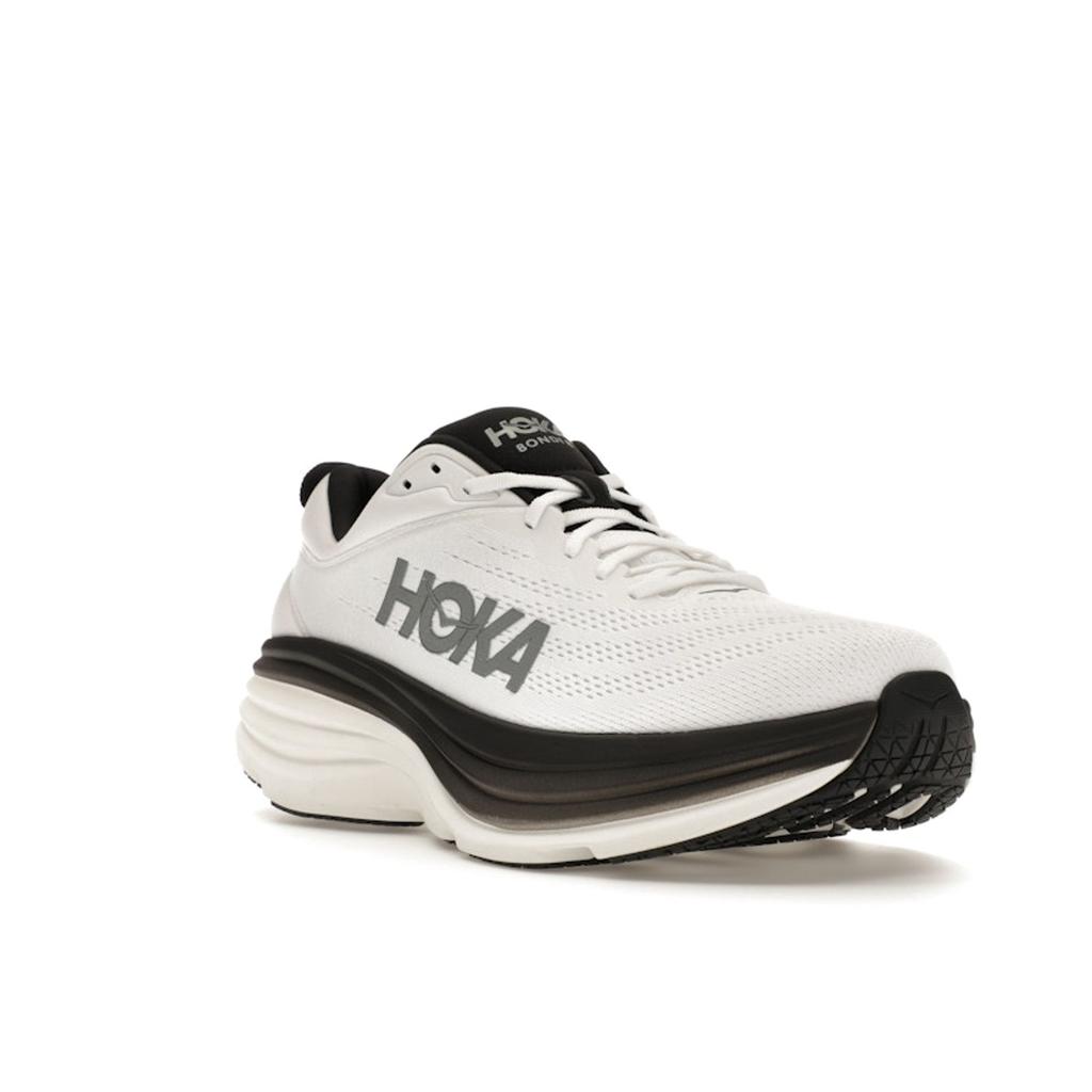HOKA Bondi 8 White Black Men Sneakers 1123202-WBLC