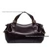 French Boston Handbag with Retro Bronze Hardware - Soft, Textured, Large Capacity Underarm Bag