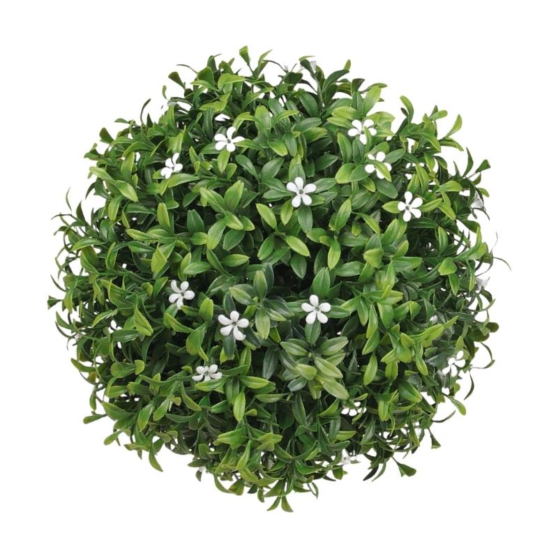 Artificial Topiary Plant Ball With Realistic Flower Hanging Plastic Grass Sphere For Wedding Garden Backyard Decoration