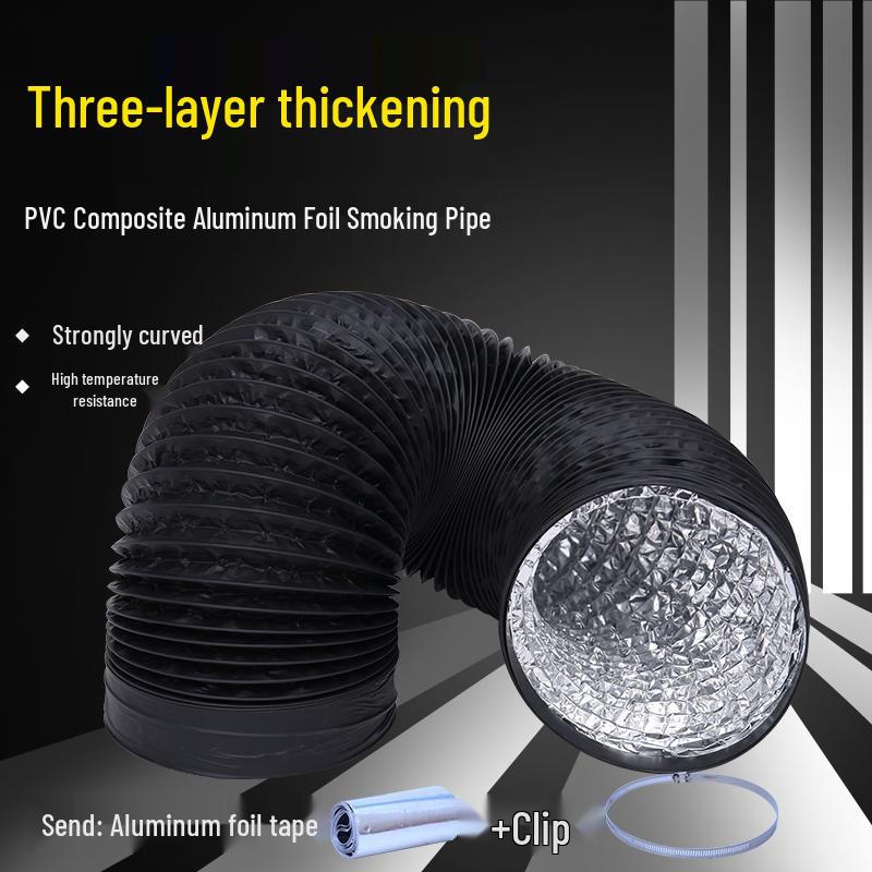 Thickened Three-Layer PVC/Aluminum Foil Flexible Hose for 150/170/160/180 Range Hood Vent Connection