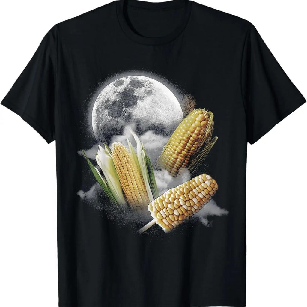 Corn At Moon 3 Wolfs Funny Wolves Parody T-Shirt
