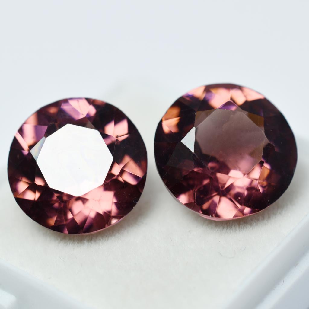 Natural Sapphire Loose Gemstone 15.45 Ct Pair Round Cut Padparadscha September Birthday Birthstone