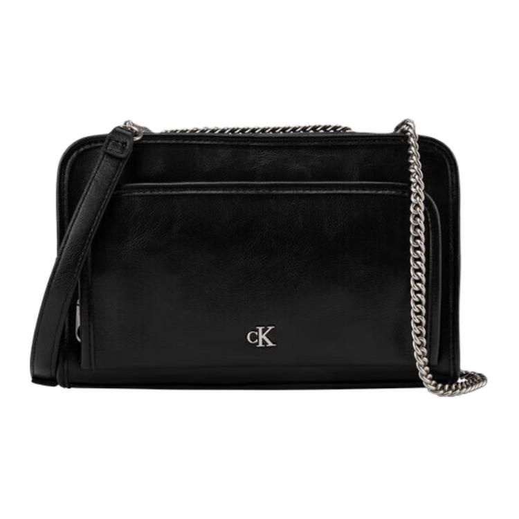 New CALVIN KLEIN SS25 Synthetic Material Camera Bag, Crossbody Bag, Shoulder Bag Medium Women's Space Black 4K0004G-UB1