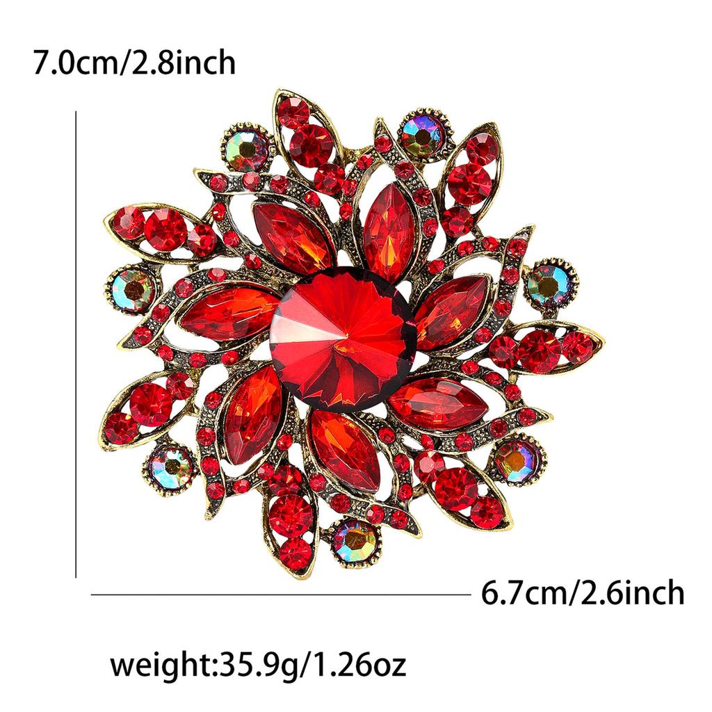 Elegant Alloy Rhinestone Glass Brooch - High-End Ladies' Suit Pin