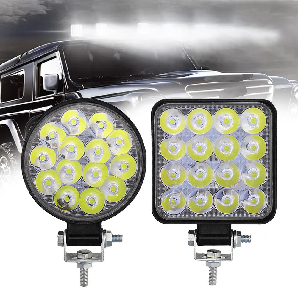 1Pcs LED Green Work Lights Waterproof 48W Spotlight Off Road Headlights 12V 24V 6000K Led Work Light For Tractor ATV UTV Tr U7H8