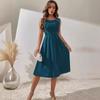 2024 Summer Women's Sleeveless Beaded Slimming Round Neck Dress