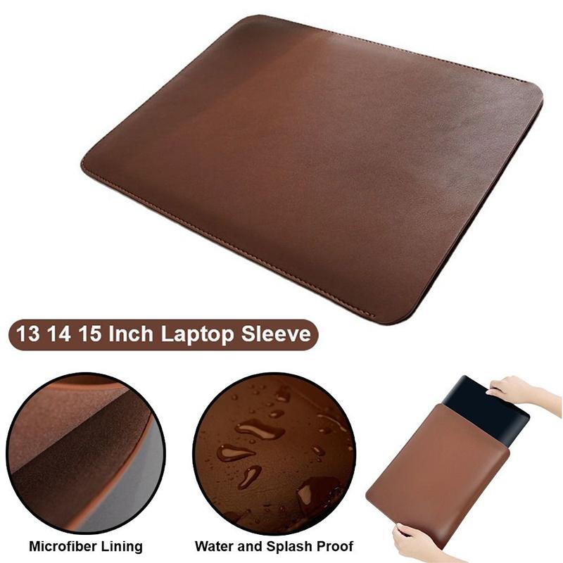Étui de Protection pour Ordinateur Portable en Cuir PU Simple Étui de Protection Imperméable pour Tablette (12-16 Pouces)