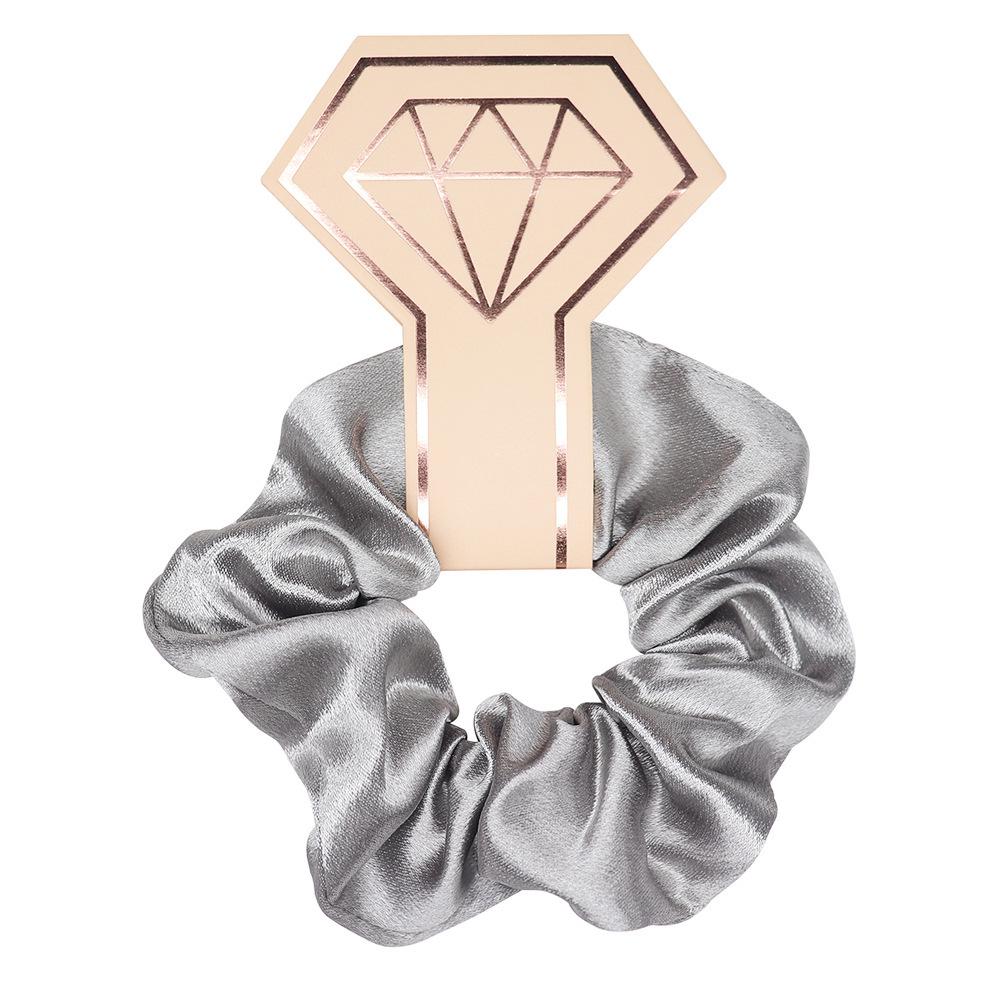 Minimalist Solid Satin Hair Tie Ponytail Accessory with Hang Tag