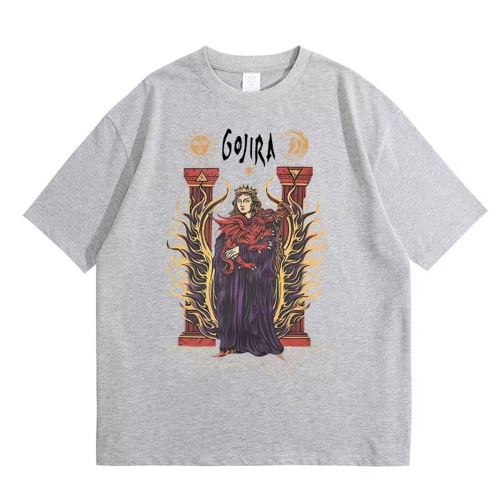 Metal Rock Band Gojira Merch Tshirt Magma T Shirt Fortitude Tshirt Unisexs Women Fashion Oversized Tshirt Cotton Vintage T Shirt