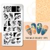 NICOLE DIARY Leopard Flower Nail Stamping Plate Image Transfer Template Geometry Leaf Stainless Steel Stencil Nail Printing Tool