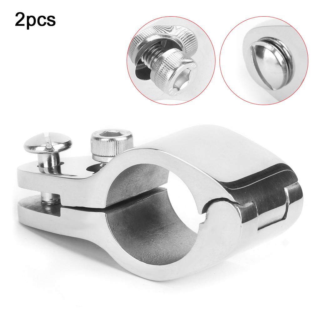 2Pcs Bimini Top Backe Rutsche Clamp Stahl Boot Hardware Fitting für Aufblasbare Kommerziellen Yachts25MM