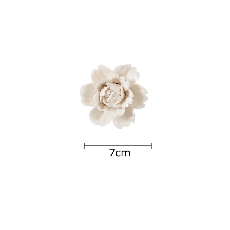 Blooming Flowers Porcelain Wall Hanging Ornaments Living Room Background Display Ceramic Peony Flower Wall-mounted Decorations