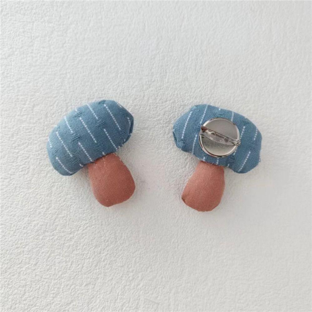 1 Pair Fabric Fabric Mushroom Pin Handmade Handcrafted Pin Premium Woodland Brooch Bag Accessory