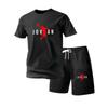 Summer Fashion Trendy Casual Sports Two Piece Set Youth Men's Short Sleeved T-shirt+Shorts Set