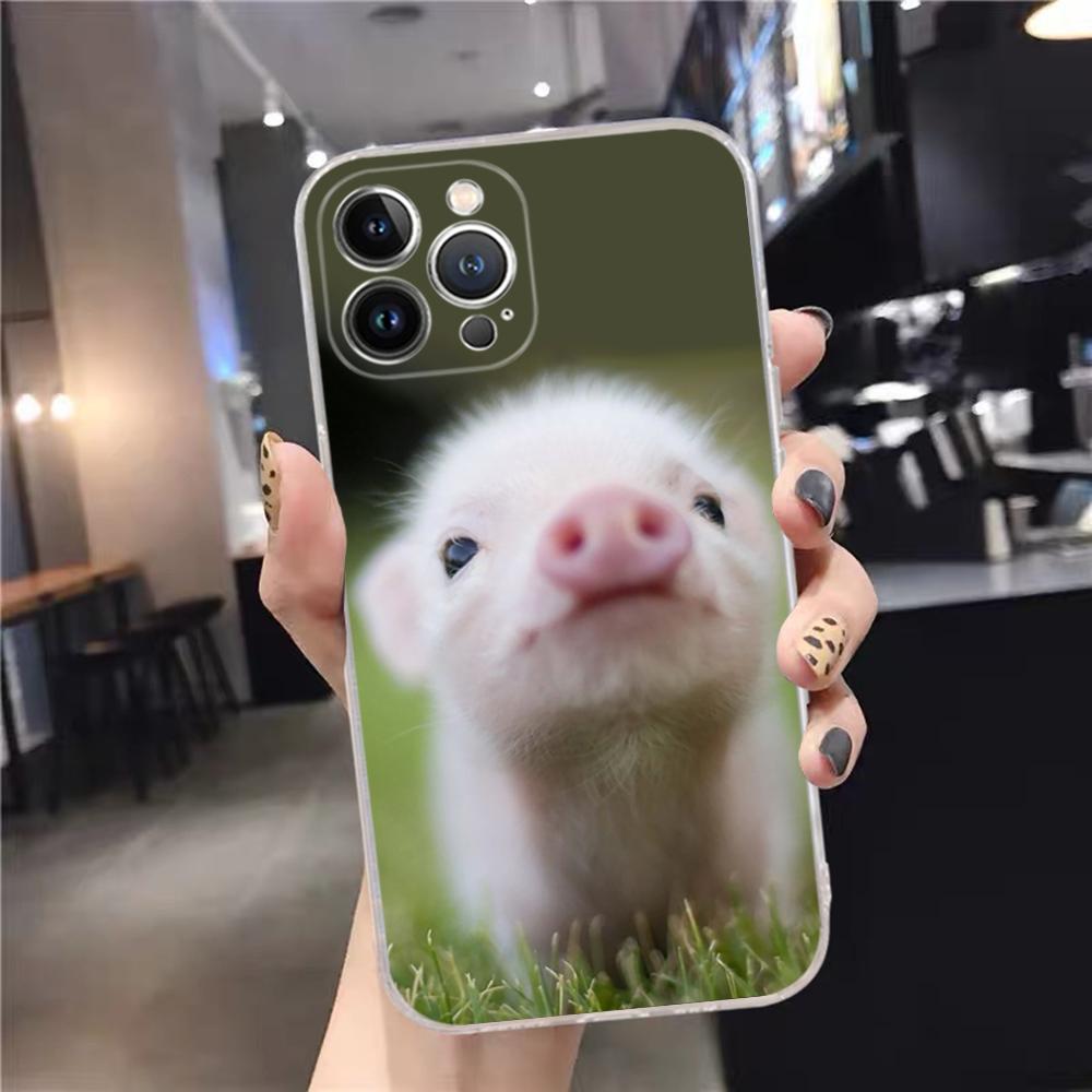 

Милый маленький розовый чехол-свинка для iPhone 15 14 11 12 13 Mini Pro XS Max Cover 6 7 8 Plus X XR SE 2020 Funda Shell iPhone 12 mini