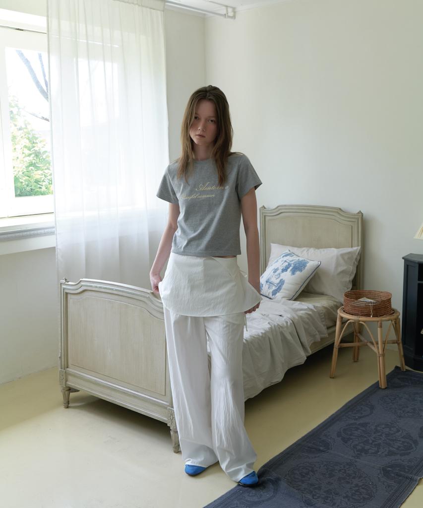 Aente Sheer Wide Pants- Ivory