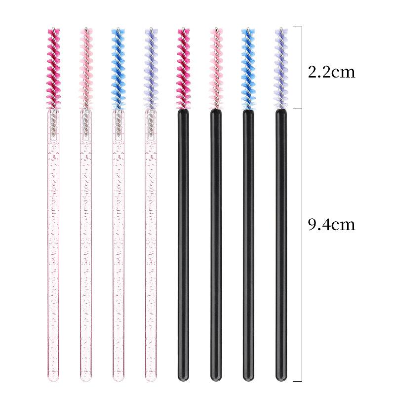 50Pcs Makeup Eyelash Brushes Disposable Crystal Eyebrow Brush Diamond Handle Mascara Wand Applicator Lashes Extension Tools