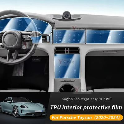 For PORSCHE Taycan -2024 Gearbox Panel Navigation Screen Automotive Interior TPU Protective Film Anti-Scratch Sticker