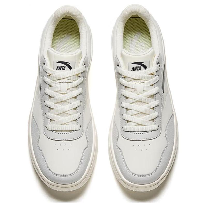 Anta Light Course Cushioning, Wear Resistant Low top Skateboard Shoes Men's White Gray Sneakers 912428010-4