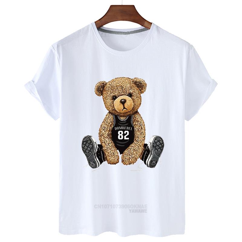 New Arrival Teddy Bear Harajuku Tshirt for Unisex Summer Short SleeveTshirt Unisex Summer Clothes Comfortable Daily Unisex T Shirt