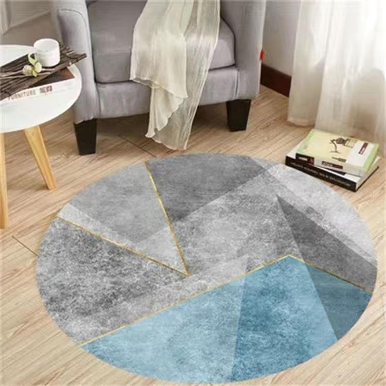 Crystal Velvet Simple Round Floor Living Room Bedroom Office Sofa Carpet Washable Dirt-resistant Non-slip Floor Cushion