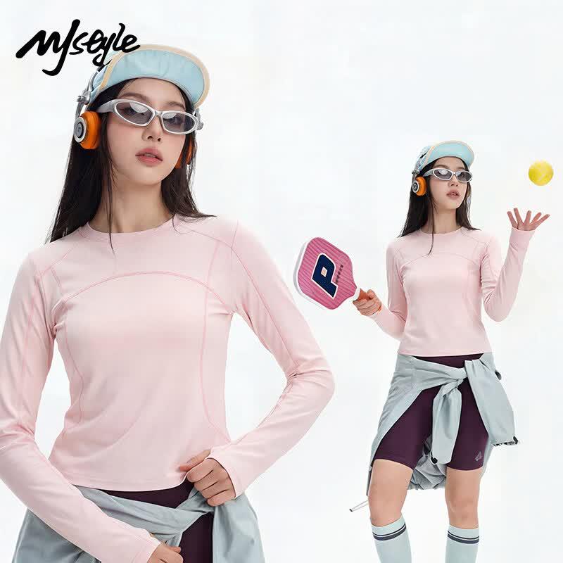 MJ STYLE Women's Quick-Dry UV Protection Long Sleeve Running Top