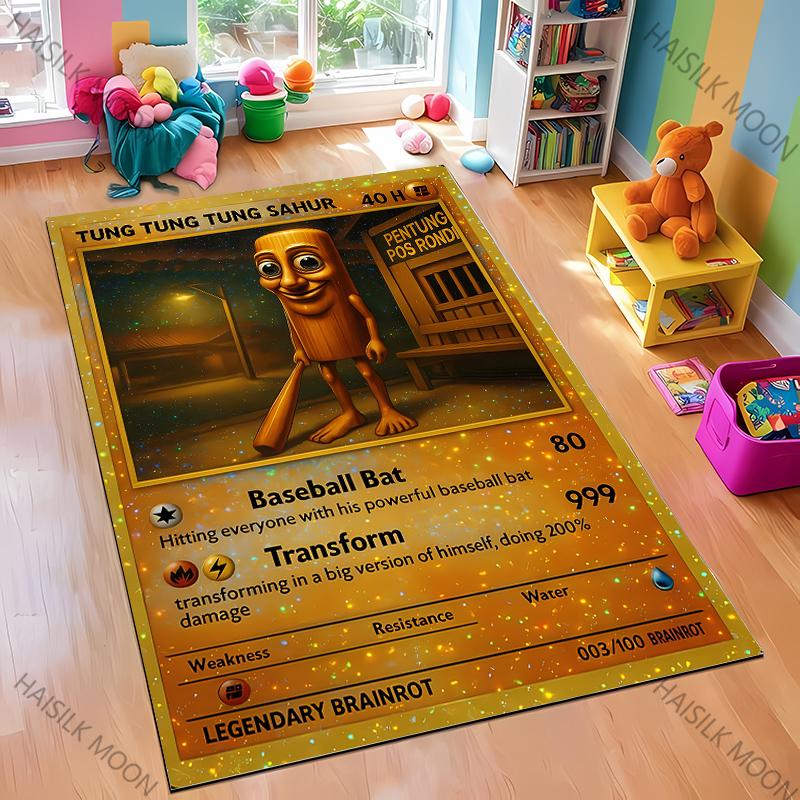 Exaggerated and Funny Creatures Italian Brainrot Theme Carpet Living Room Bedroom Bedside Bathroom Floor Mat Home Decor Rug Gift