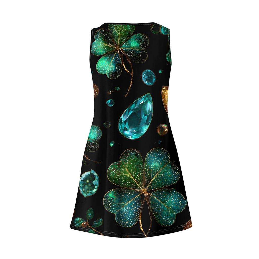 Women's Floral Print Dress, Vest, Skirt With Pockets, Beach Skirt, V-Neck Vest Skirt