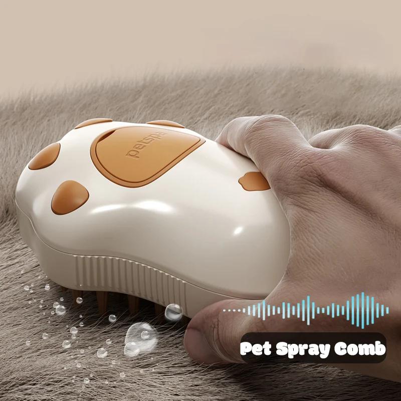 Pet Brush Cat Steam Brush Comb Dog Brush Electric Spray Cat Hair Brushes Massager Pet Grooming Hair Removal Combs 3 In 1