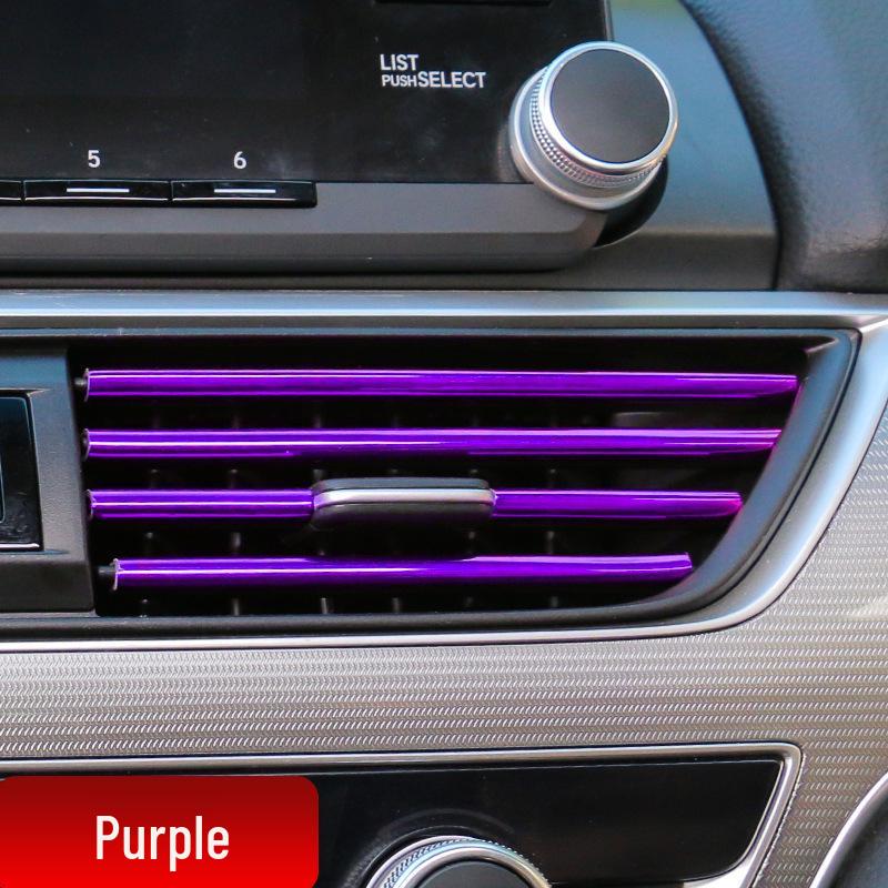 U-Shaped Decorative Car Air Vent Clip: Electroplated Bright Strip for Creative Interior Modification