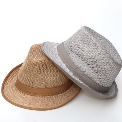 Hat Men's Summer Top Hat Sunshade Hat Cool Hat Casual Outdoor Mesh Summer Breathable Straw Hat