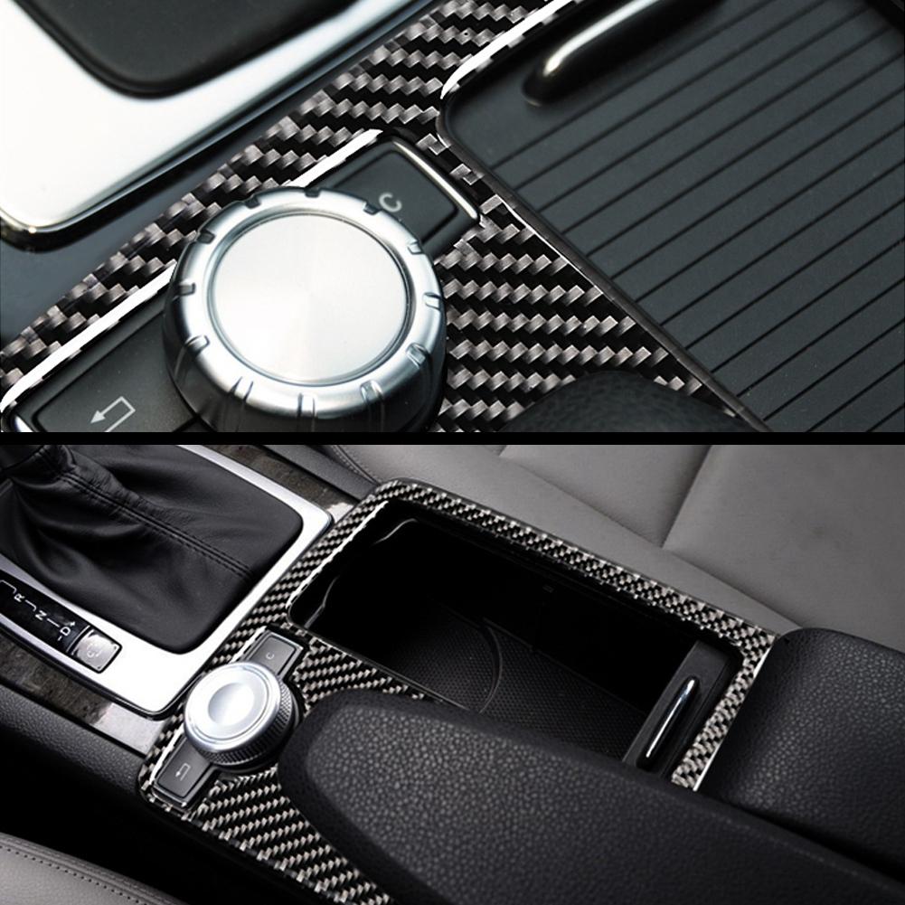 Carbon Fiber Gear Shift Panel Cover Trim for Mercedes Benz W204 W212 Classic Style