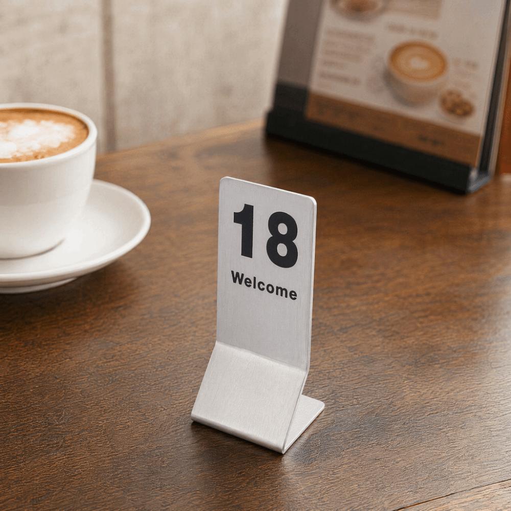 10pcs Double Sided Stainless Steel Table Numbers Double Sided Table Number Signs  Reception Seating
