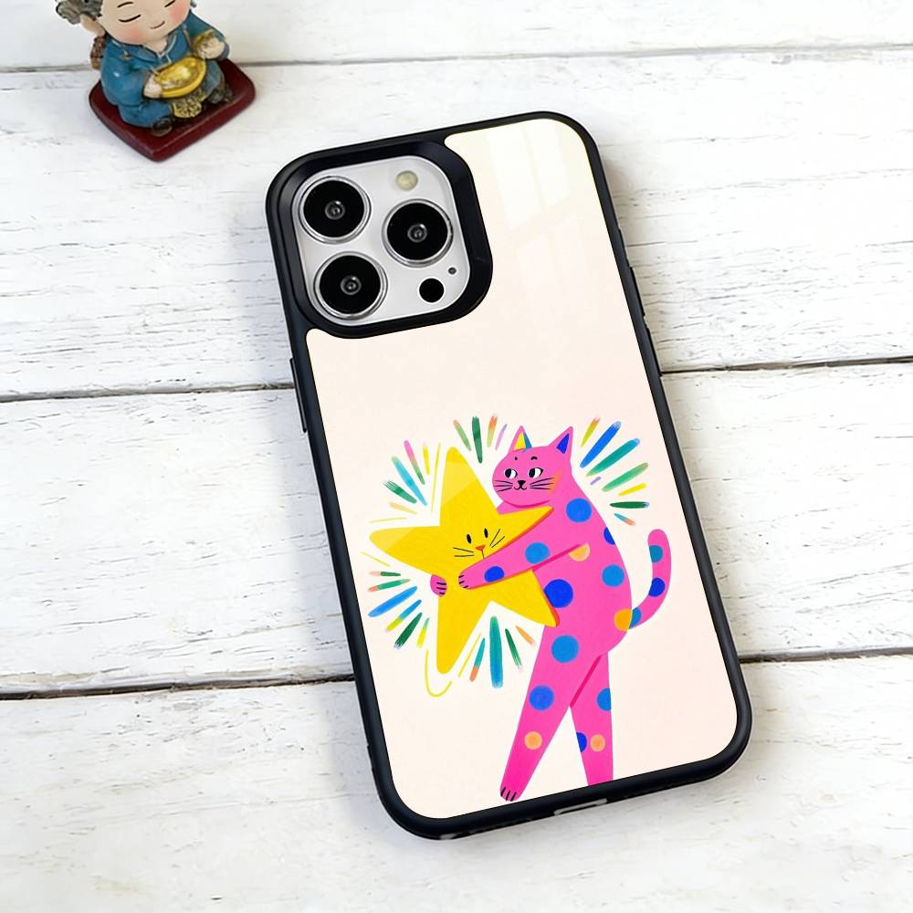 Cat String Phone Case For iPhone17,16,15,14,13,12,11 Plus,Pro Magnetic with Magsafe Wireless Charging