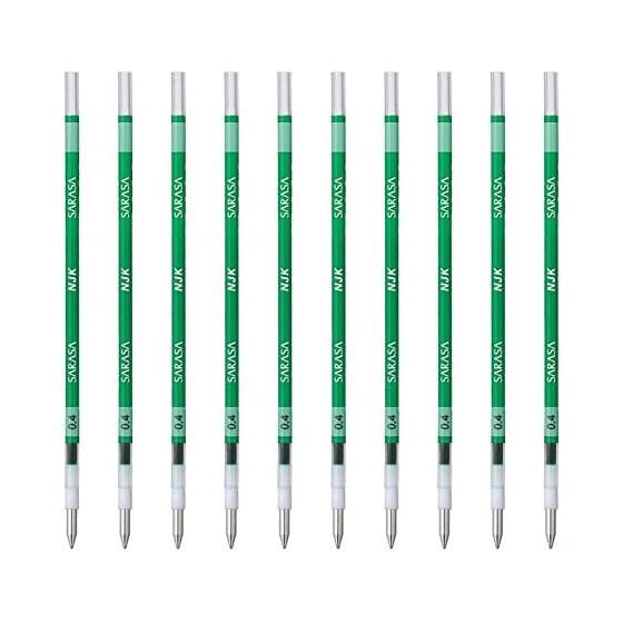 Zebra Ballpoint Pen Refill Prefeel Sarasa NJK-0.4 lead Green 10 pieces BRNJK4G