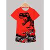 Boys' fashionable 3D printed casual short sleeved shorts set T-shirt, outdoor sports shorts set