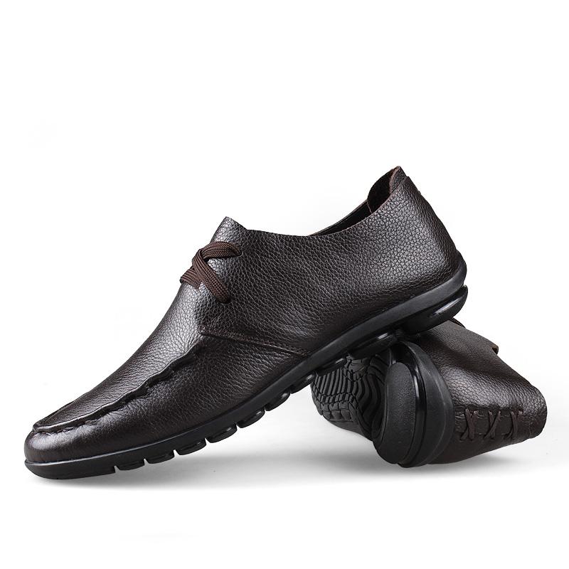 Business Shoes Men Casual Genuine Leather Luxury Oxfords Male British Style Flat Outdoor Shoes Men Loafers Non-Slip Driving Man