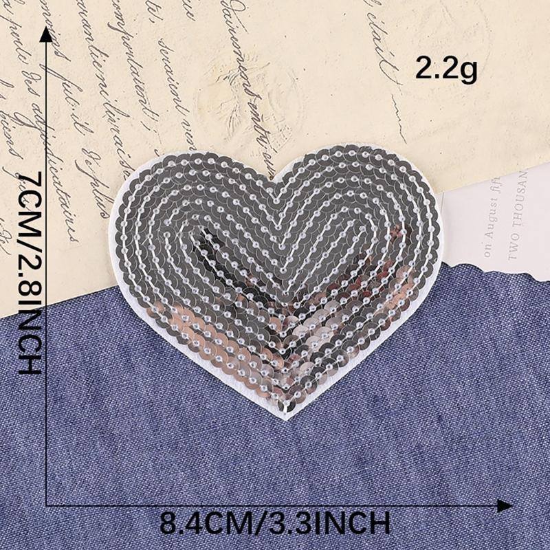 652F 10 Pcs Heart Iron on Patches Heart Patches Sewing on Applique Embroidered Patches for Clothes Bag Coat