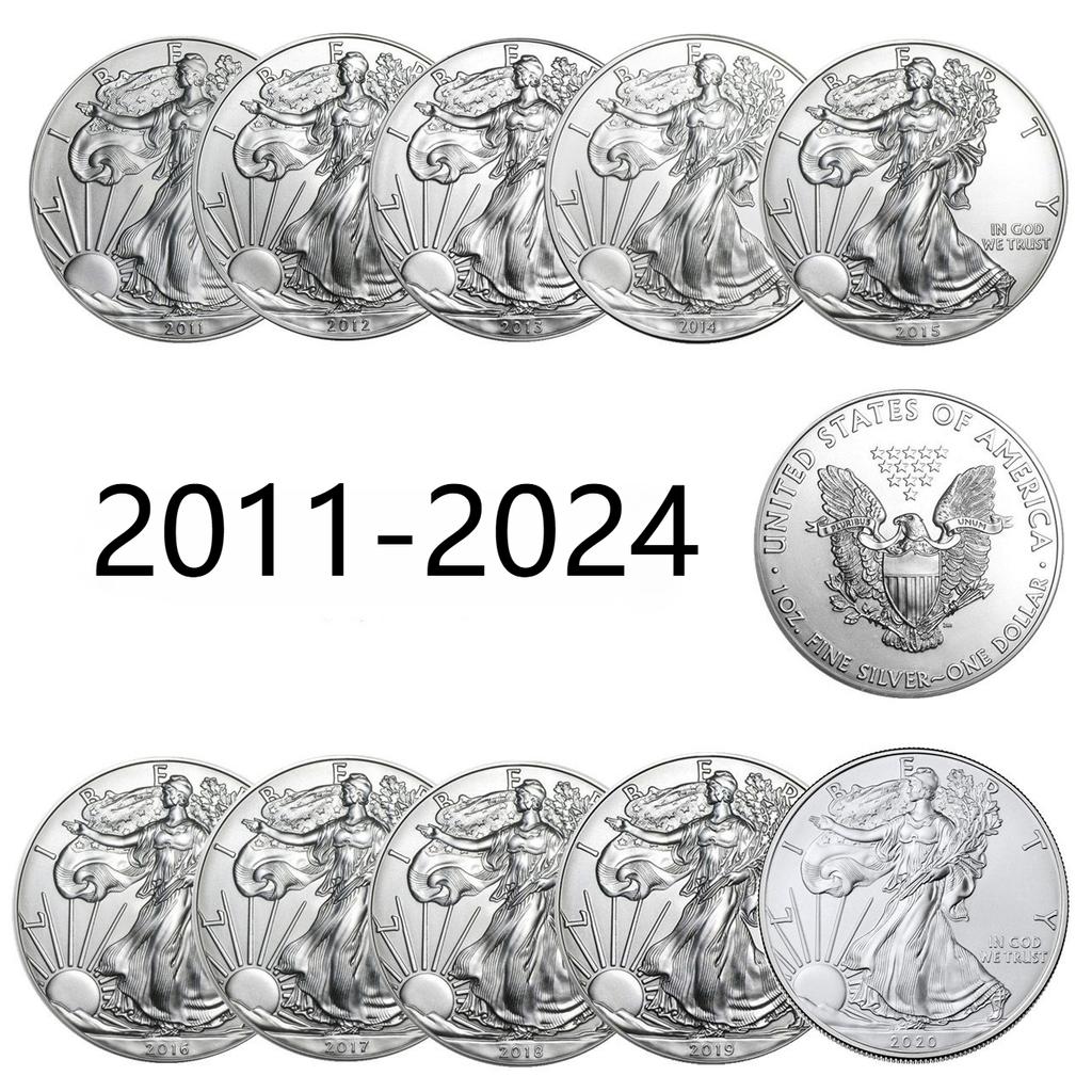 Moneta pamiątkowa Statua Wolności, 2011-2024, moneta Eagle Ocean, posrebrzana, medal pamiątkowy