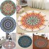 Ethnic Style Circular Carpet Bosnian Style Mandala Printed Rug Living Room Bedroom Decoration Anti Slip Foot Mat Home Decoration