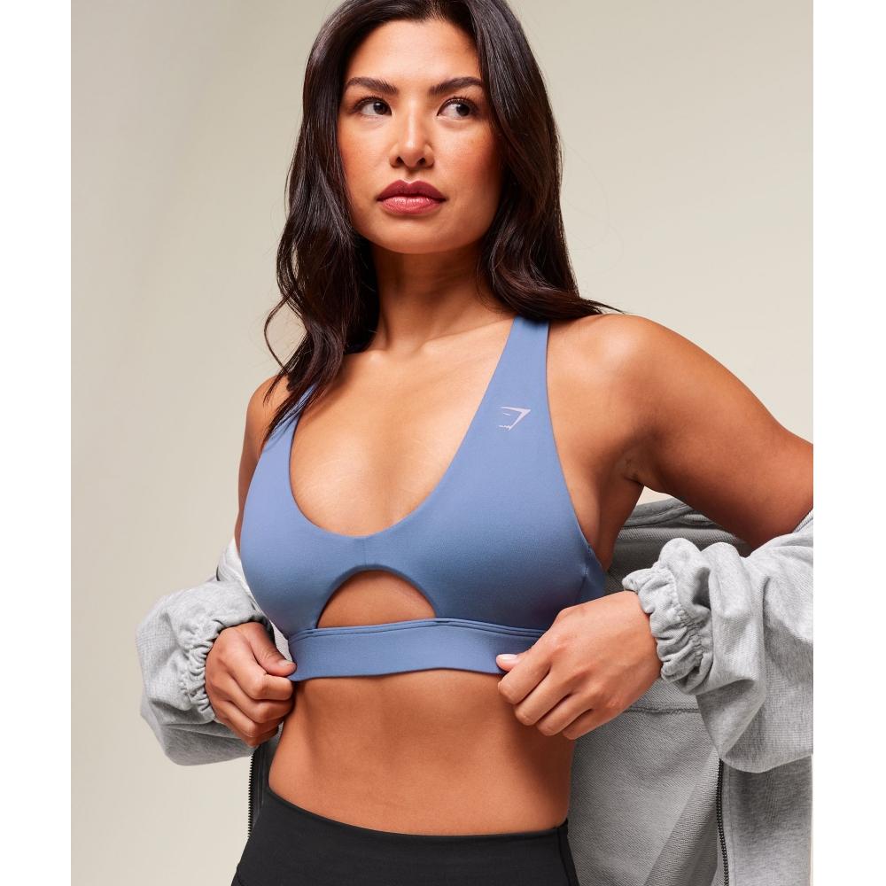 GymshArk Peek A Boo Sports brA Worn Blue b8A5z Udr1