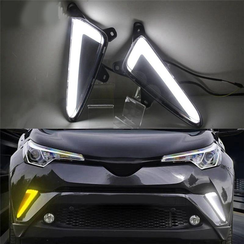 NEW-LED Daytime Running Lights Brake Light Lamp For Toyota C-HR CHR XLE Spare Parts DRL Bumper Lights
