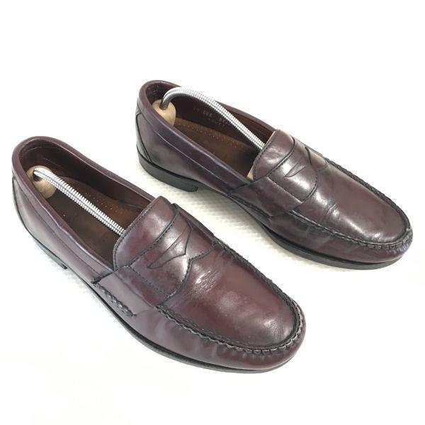 80s-90s USA Vintage Allen Edmonds Walden Leather Loafer Moccasin Wide 10EEE / 28.0cm / Dark Brown Dress Shoes(USED)